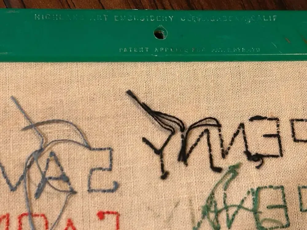VTG Highland Art Embroidery Stitch a Story Wall Art A Penny Saved A Penny Earned